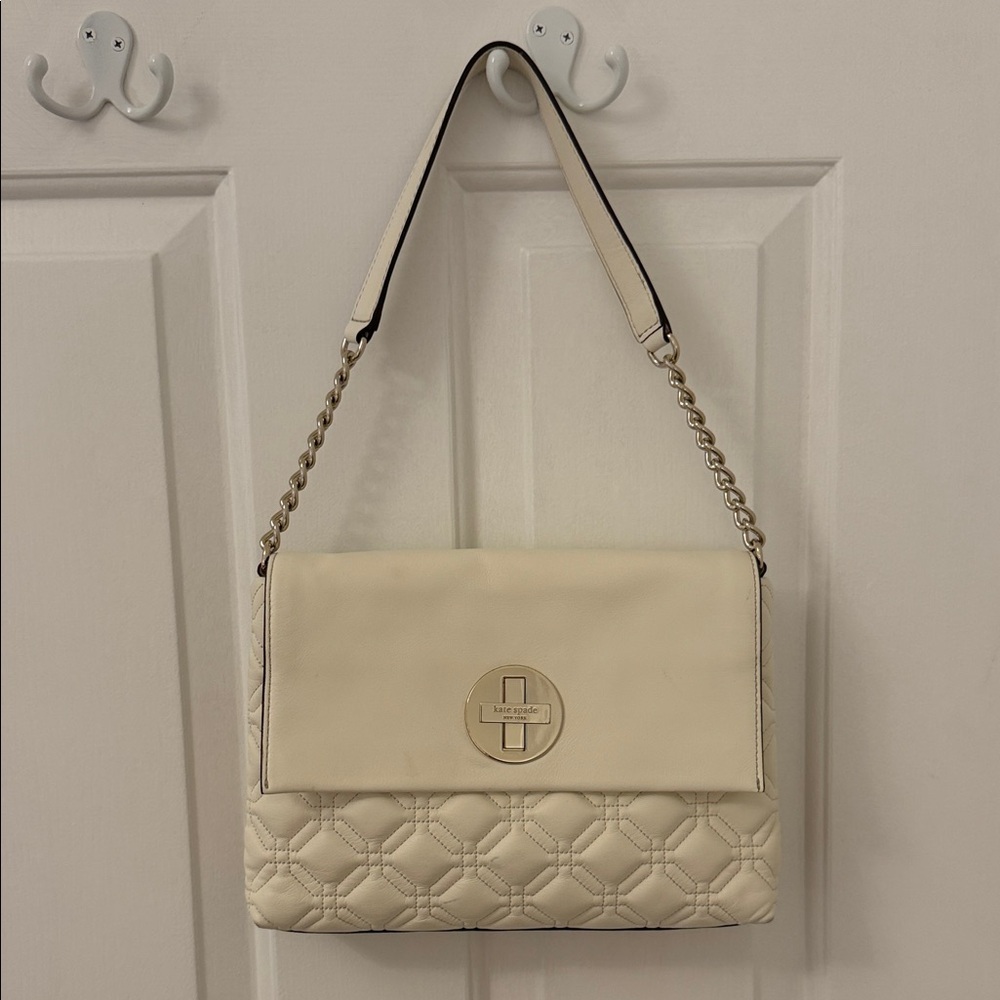 Kate Spade Cream Quilted Shoulder Bag